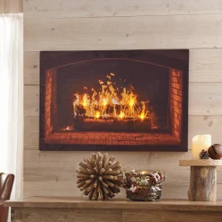 Lit Real Sound Fireplace Wall Art
