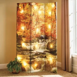 Lit Reversible Fall Trees Room Screen