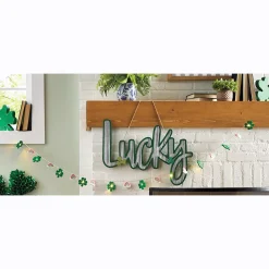 Lit Shamrock and Rainbow Garland