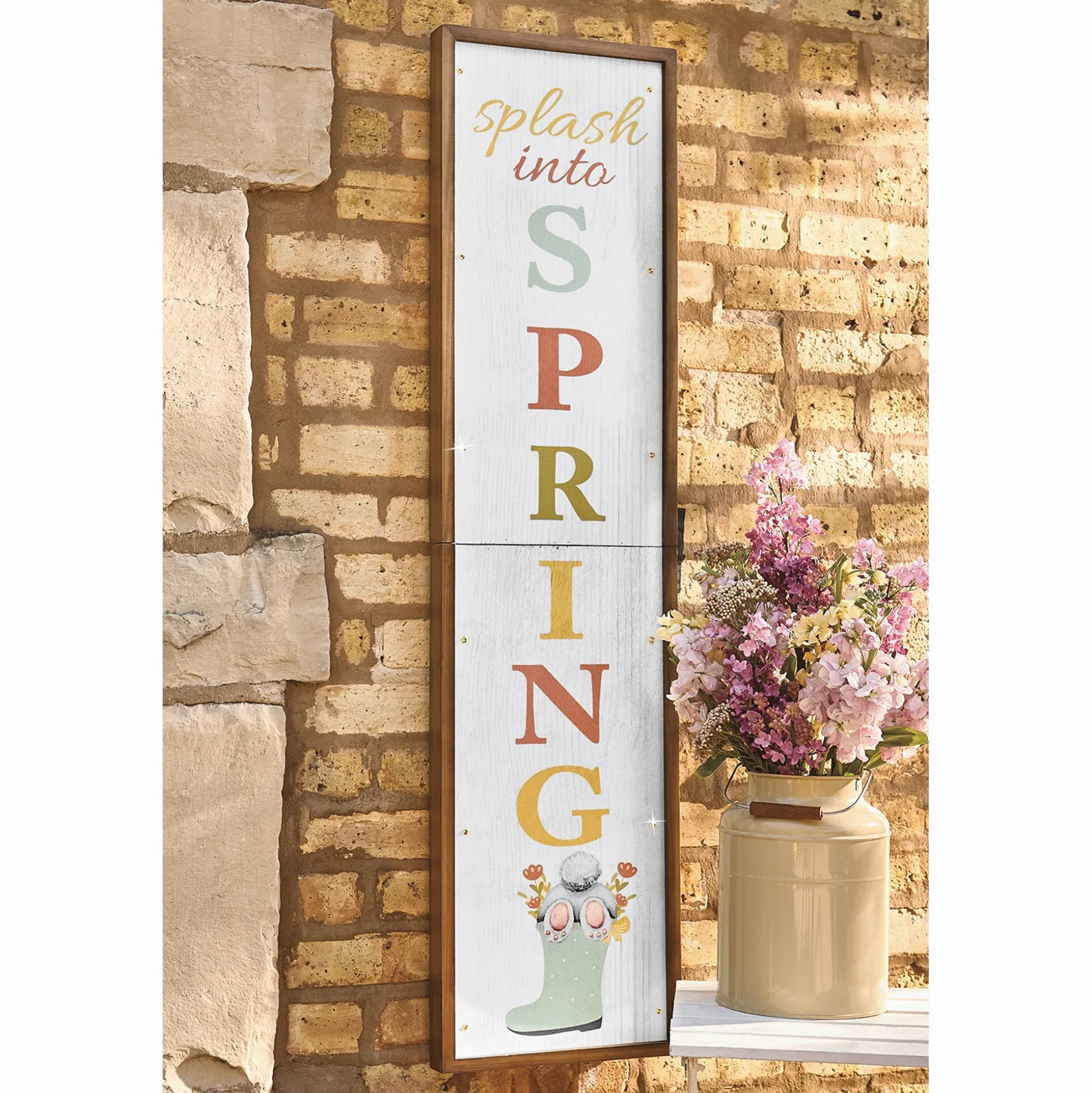 Lit Splash into Spring Porch Sign