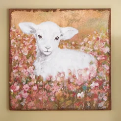 Little Lamb Burlap Wall Art