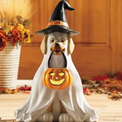 Lit Trick-or-Treat Pet Statue