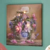 Lit Vintage Floral Wall Art