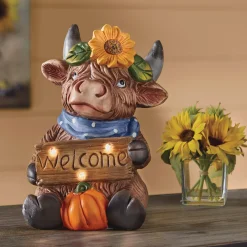 Lit Welcome Fall Highland Cow | Fall Home Décor