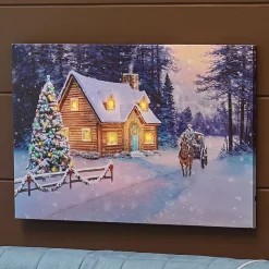 Lit Winter Scene Wall Art