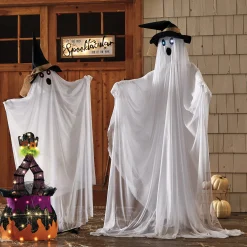 Lit Witch in Cauldron Décor
