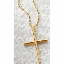 Long Tube Cross Pendant