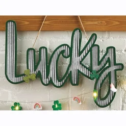 Lucky Shaped Metal Sign