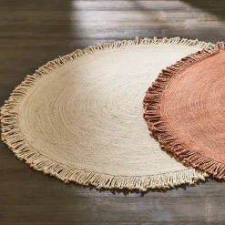 Luella Braided-Jute Reversible Rug with Fringe