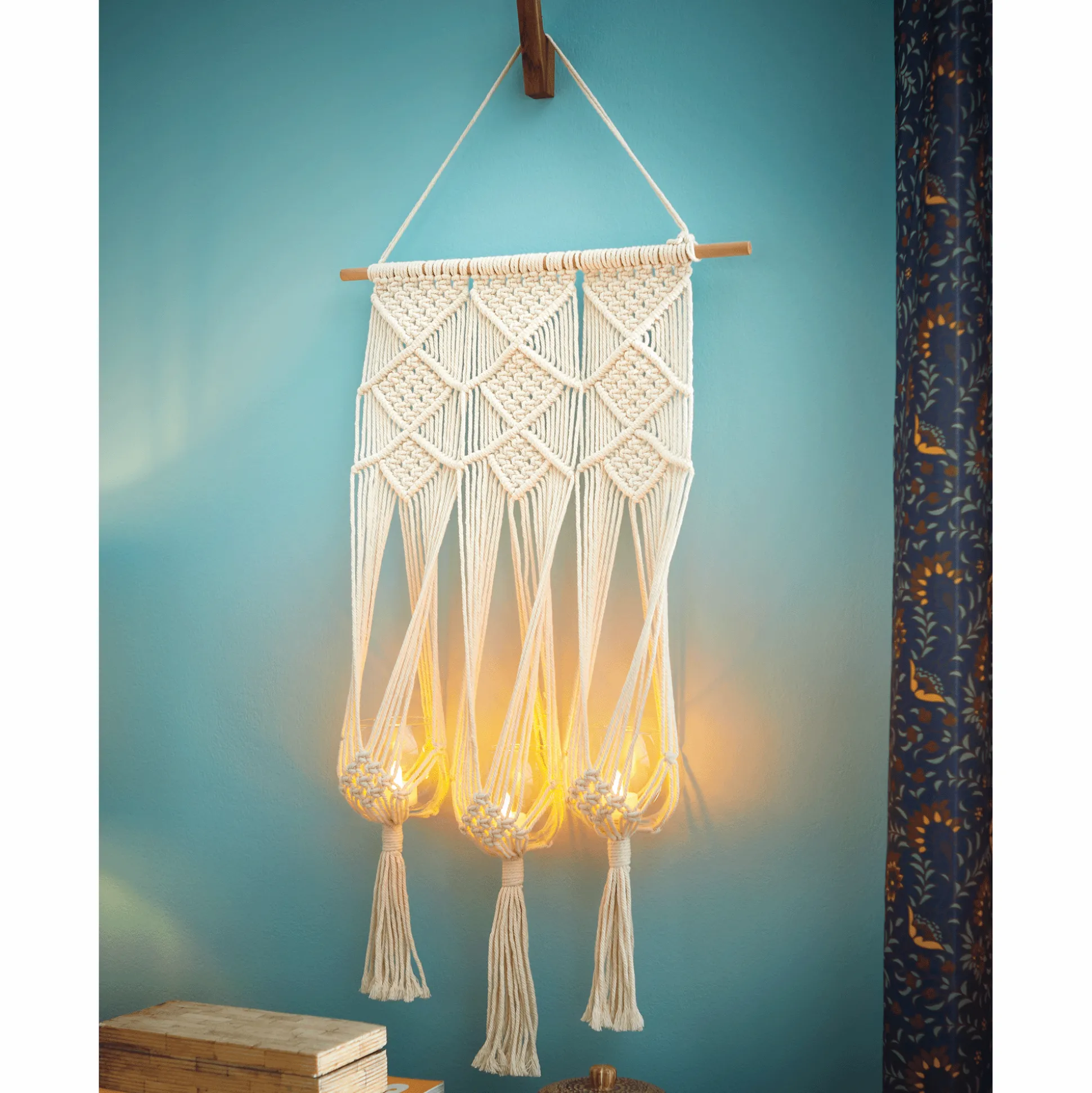 Macrame LED Candleholder
