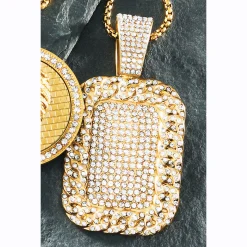 Majesty Crystal Dog Tag Pendant