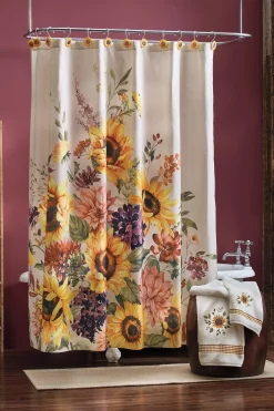 Maren Colorful Floral Shower Curtain