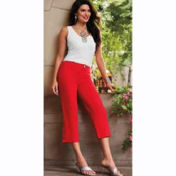 Mariah Button-Leg Capri