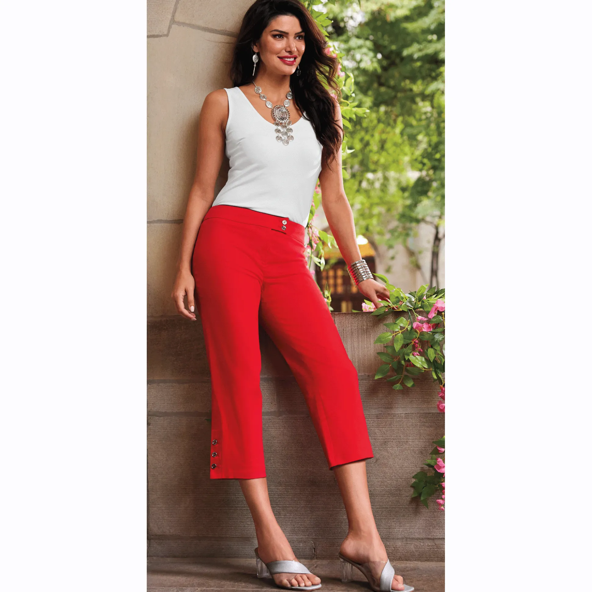 Mariah Button-Leg Capri