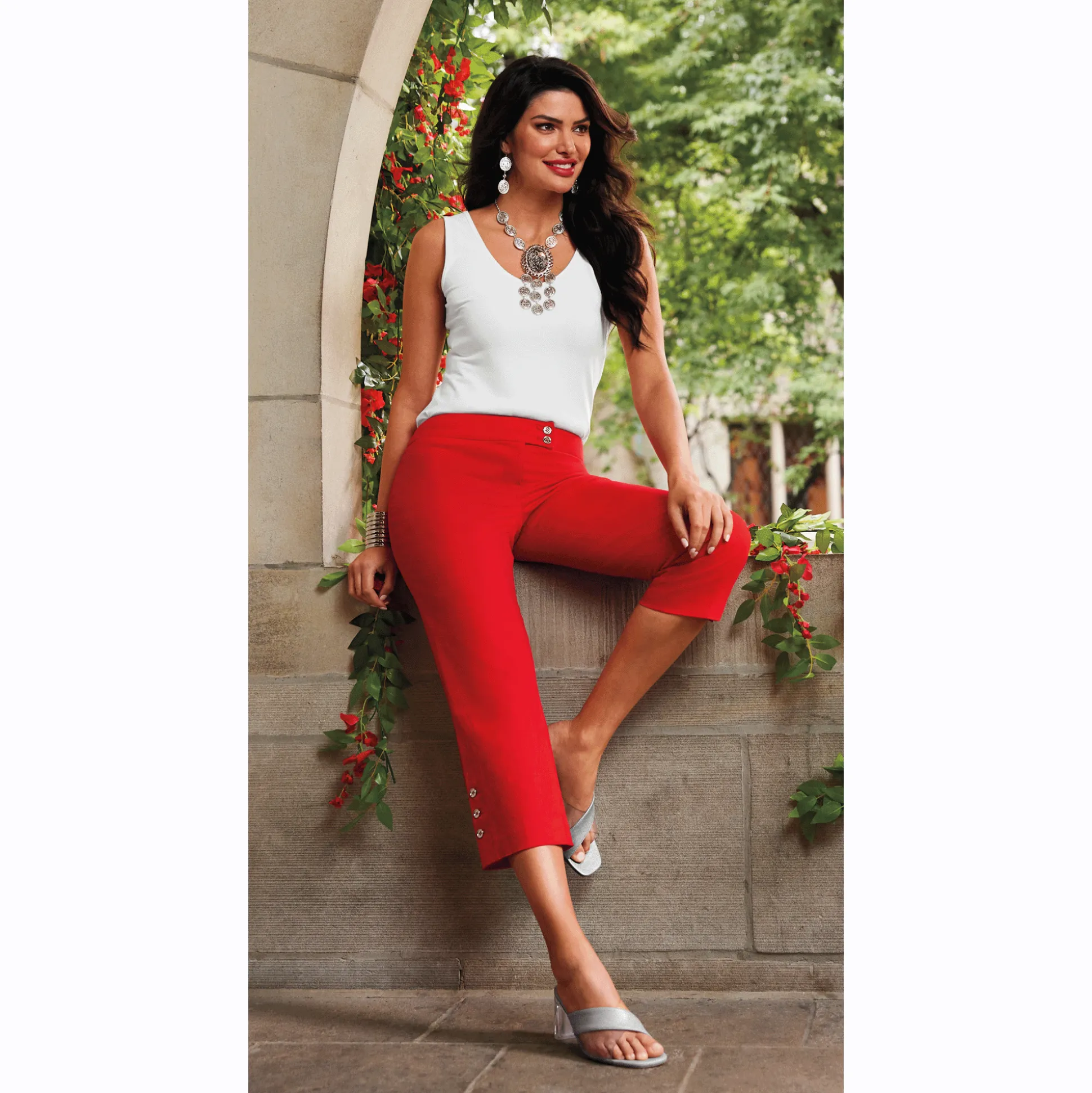 Mariah Button-Leg Capri