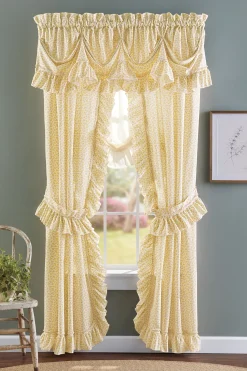 Mayfair Romantic Priscilla Ruffled Semi-Sheer Panel Pair with Tieback