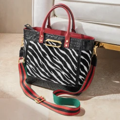 M.C. Handbags Anita Zebra Satchel