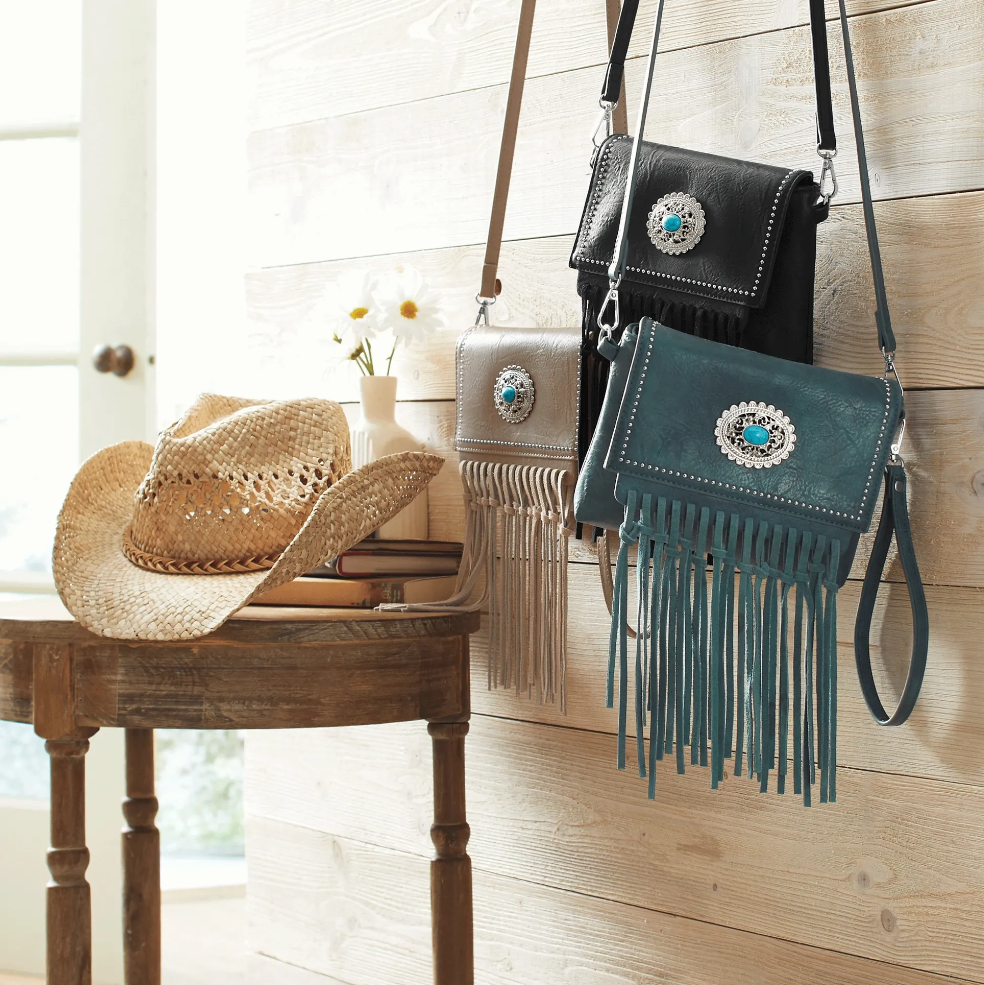 M.C. Handbags Lily Fringe Crossbody