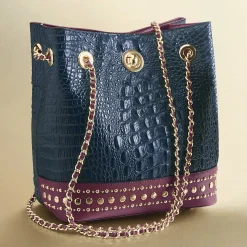 M.C. Handbags Macy Croco Bucket Bag