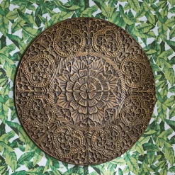 Medallion Wall Art and Global Sconces