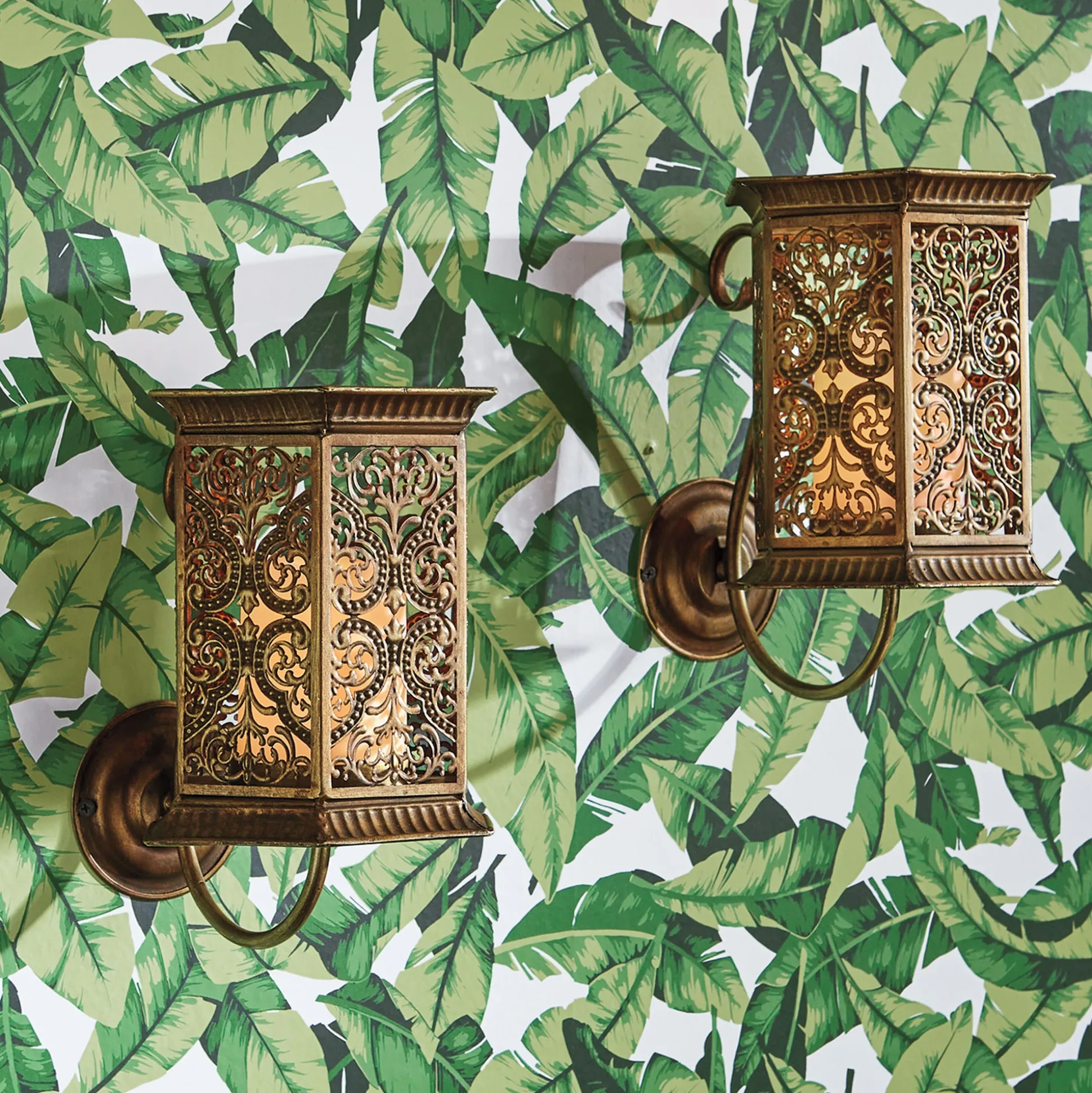 Medallion Wall Art and Global Sconces