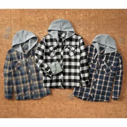 Men's Cotton Flannel with Fleece Hoodie