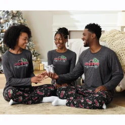 Men's Family Christmas Holiday PJ Set in Soft, Stretchy Jersey Knit