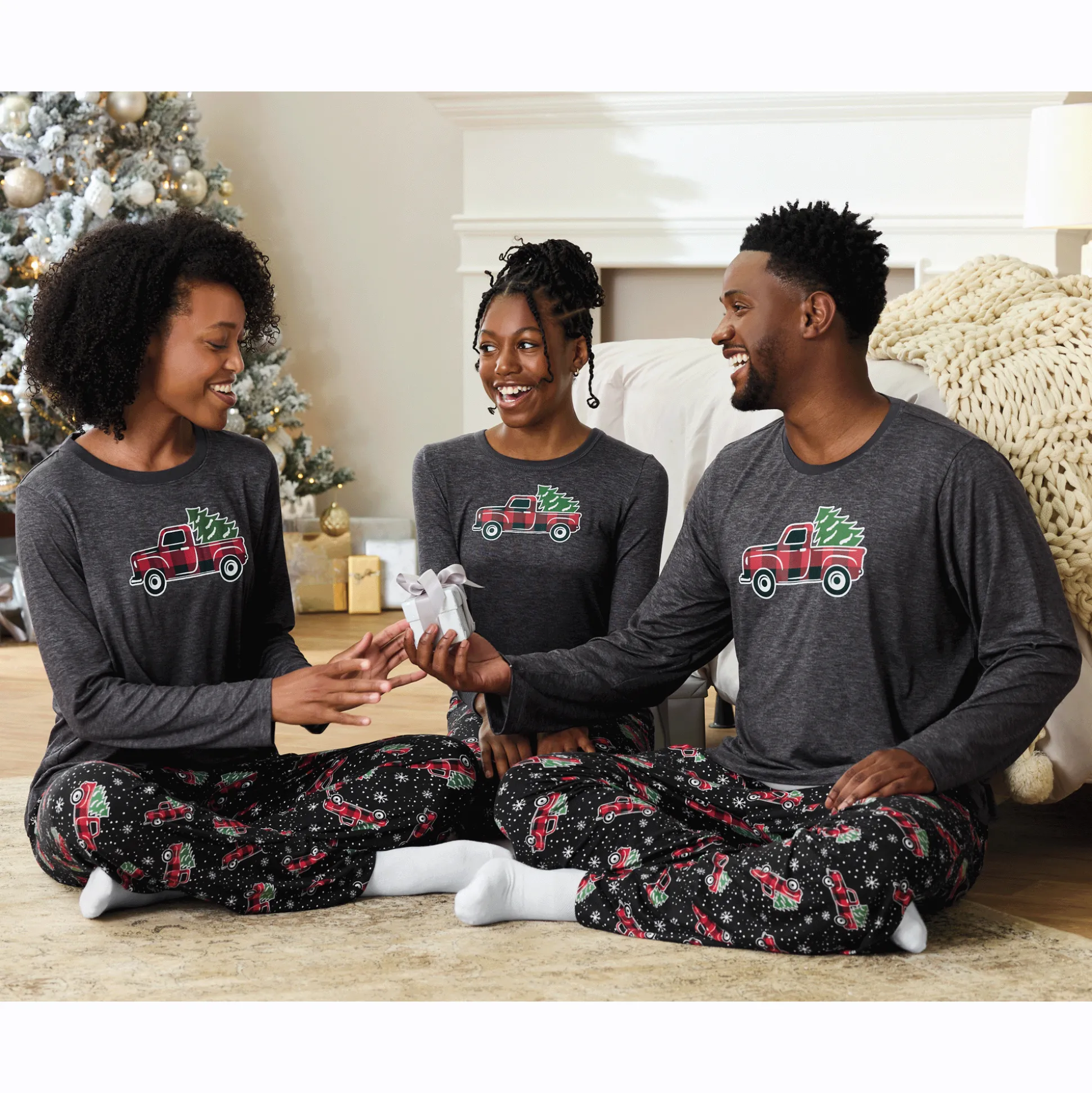 Men's Family Christmas Holiday PJ Set in Soft, Stretchy Jersey Knit