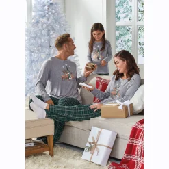 Men's Family Christmas Holiday PJ Set in Soft, Stretchy Jersey Knit