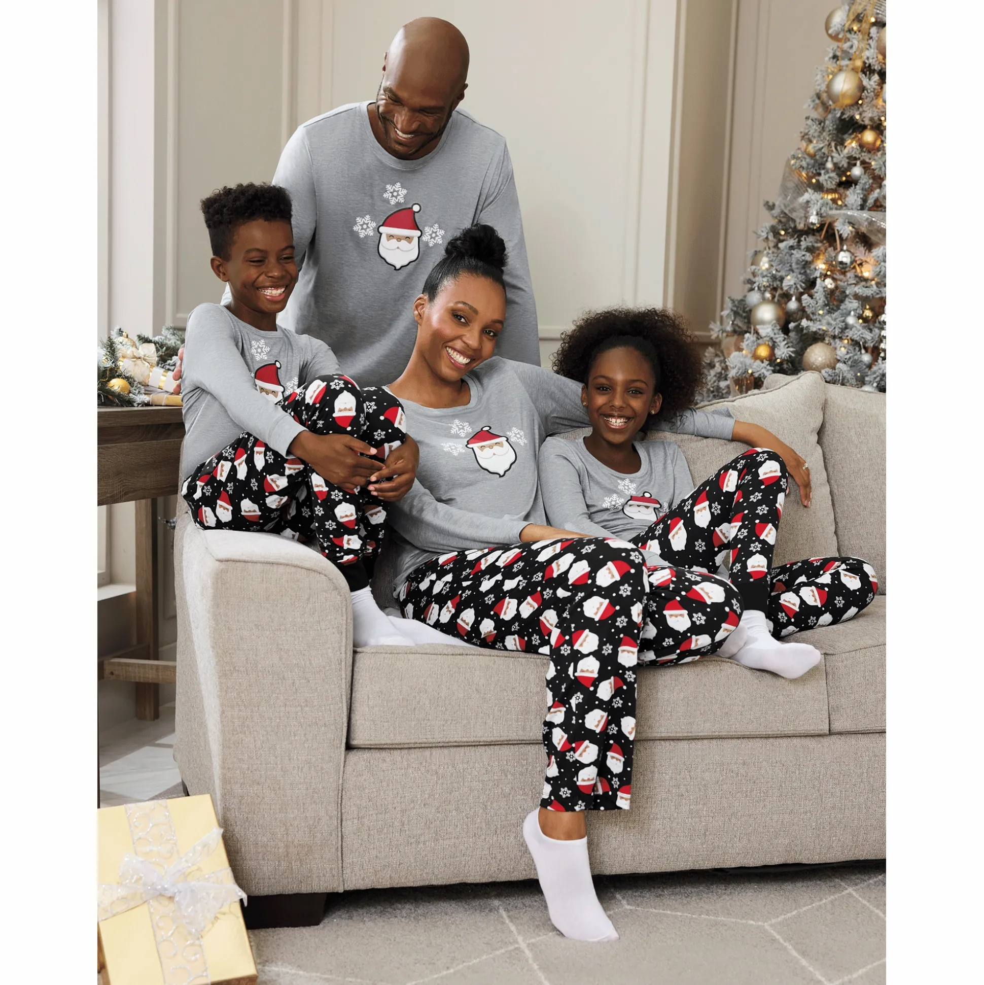 Men's Family Christmas Holiday PJ Set in Soft, Stretchy Jersey Knit