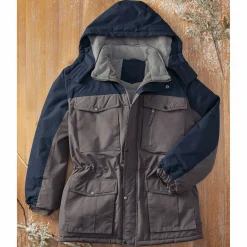 Men's Hooded Colorblock Insulated Parka