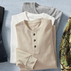 Men's 3-Pack Cotton-Blend Thermal Henleys