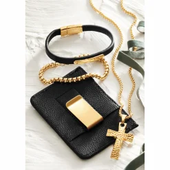 Men's 4-Piece Pendant, Bracelet & Wallet Set