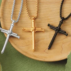 Men's Stainless Steel Nails/Cross Pendant