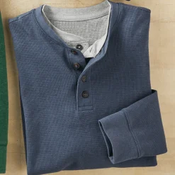 Men's Thermal Cotton-Blend Henley