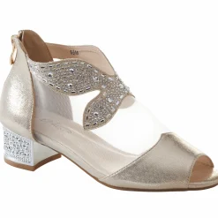 Mesh & Bling Women's Shootie with Silvery Accents, Beads & Sequins & 1.5” Heel