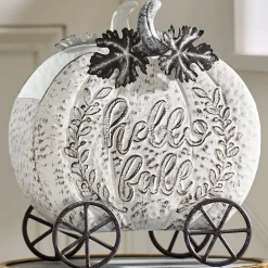 Metal Hello Fall Pumpkin Planter