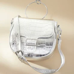 Metallic Croco Handbag