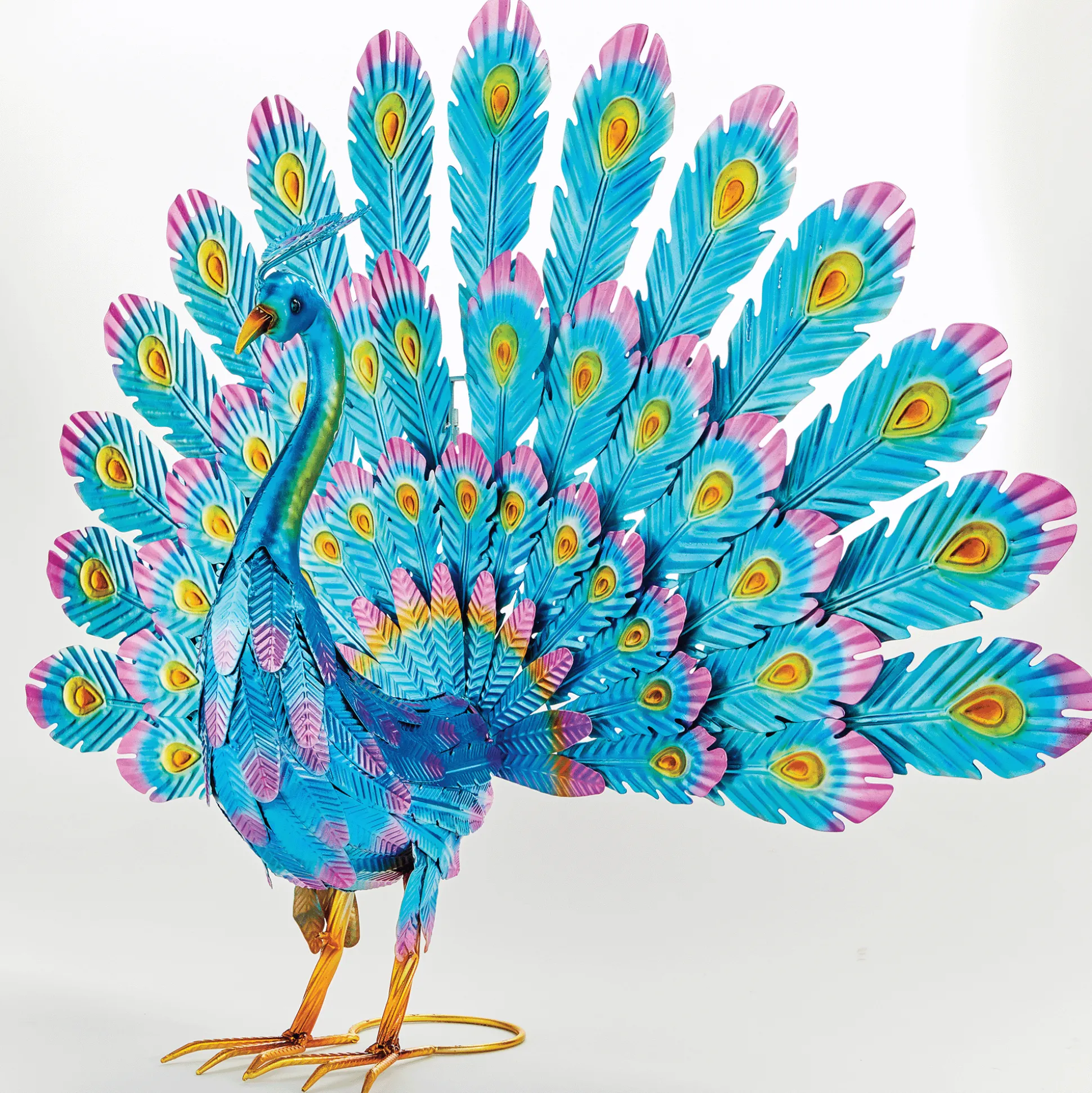 Metal Peacock Statue