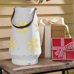 Metal Snowflake-Cutout Luminary