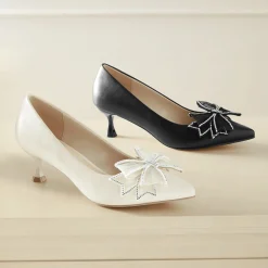 Midnight Velvet Double-Bow Pump