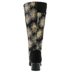 Midnight Velvet Embroidered Fireworks & Sequins Suede-Look Boot for Women