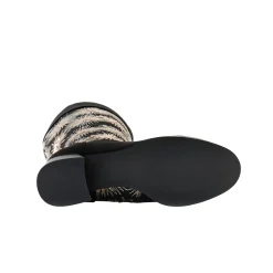 Midnight Velvet Embroidered Fireworks & Sequins Suede-Look Boot for Women