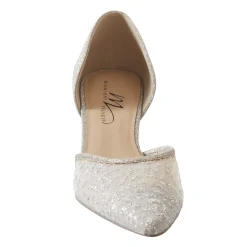 Midnight Velvet Lace-Toe Glitter-Back Pump for Women