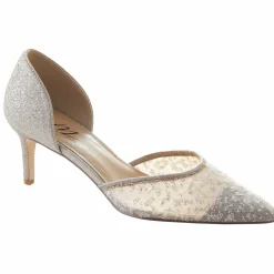 Midnight Velvet Lace-Toe Glitter-Back Pump for Women