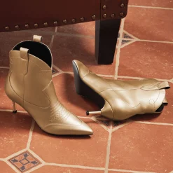 Midnight Velvet Metallic Western Bootie