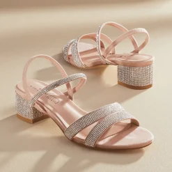 Midnight Velvet Rhinestone Ankle-Strap Sandal