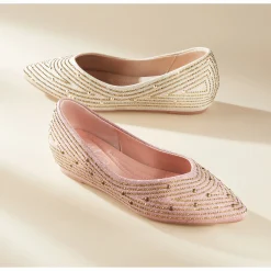 Midnight Velvet Studded Flat