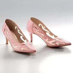 Midnight Velvet Swirl Cutout Pump