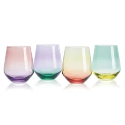 Mikasa Chroma Set of 4 Assorted Stemless Wine Glasses